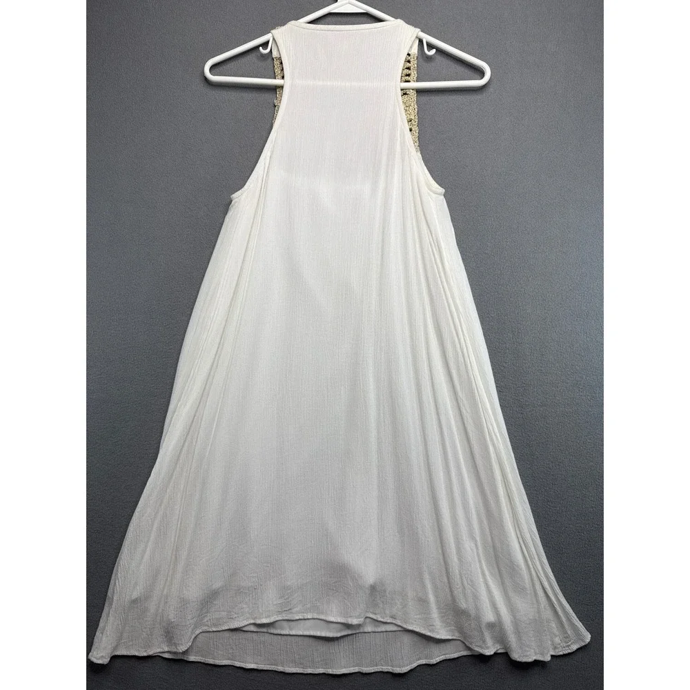 Lilly Pulitzer Dress Womens XXS White Gold Metallic Crochet Neck Pom Pom Shift - Picture 8 of 10